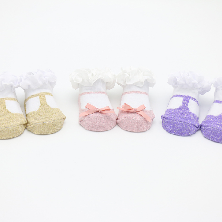 Japanese cute bowknot lace individual package soft cotton baby socks