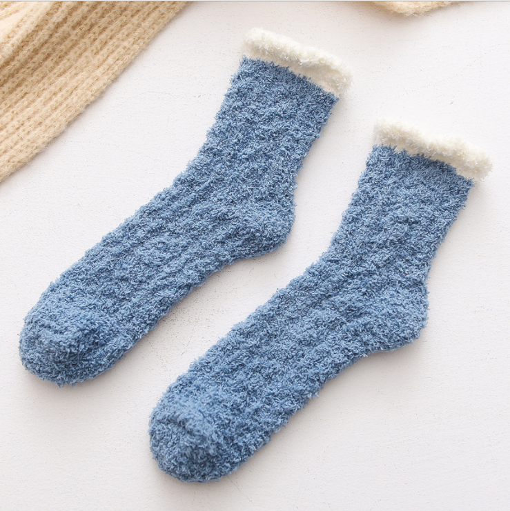 Home-based coral velvet sleep warm women fuzzy socks