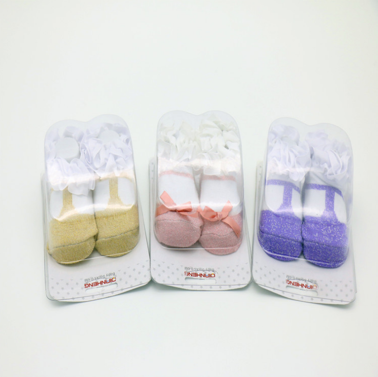 Japanese cute bowknot lace individual package soft cotton baby socks