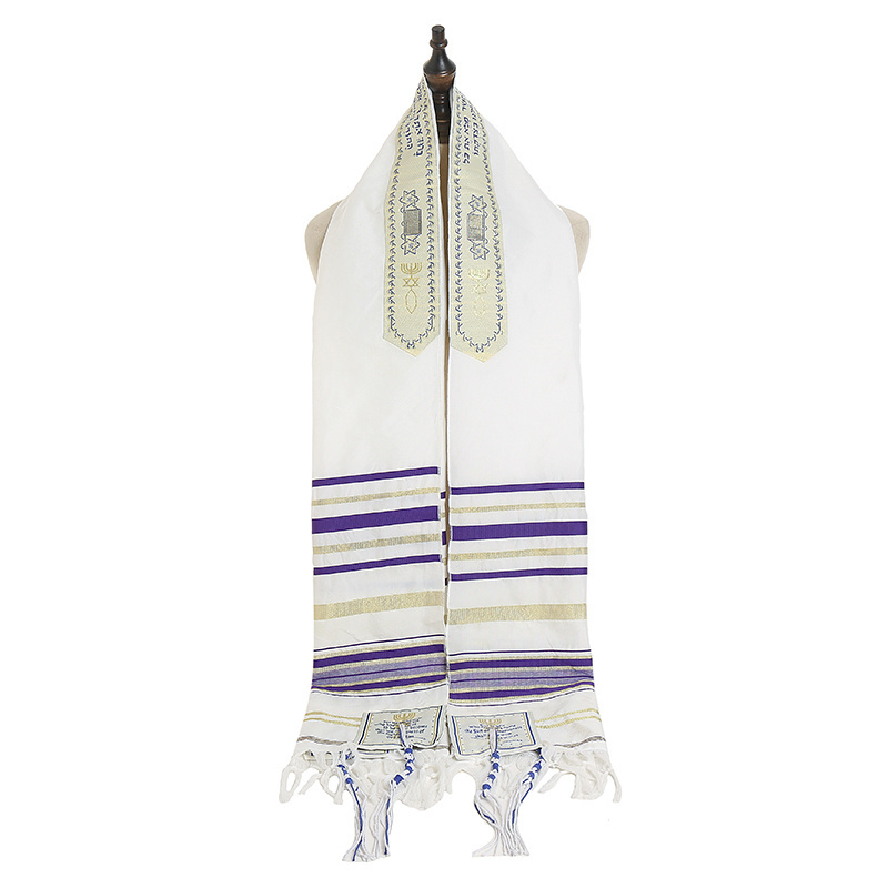 Custom Polyester Large Kosher Prayer Shawls Talit Israel Muslim Jewish Prayer Shawl Messianic Tallit Prayer Shawl