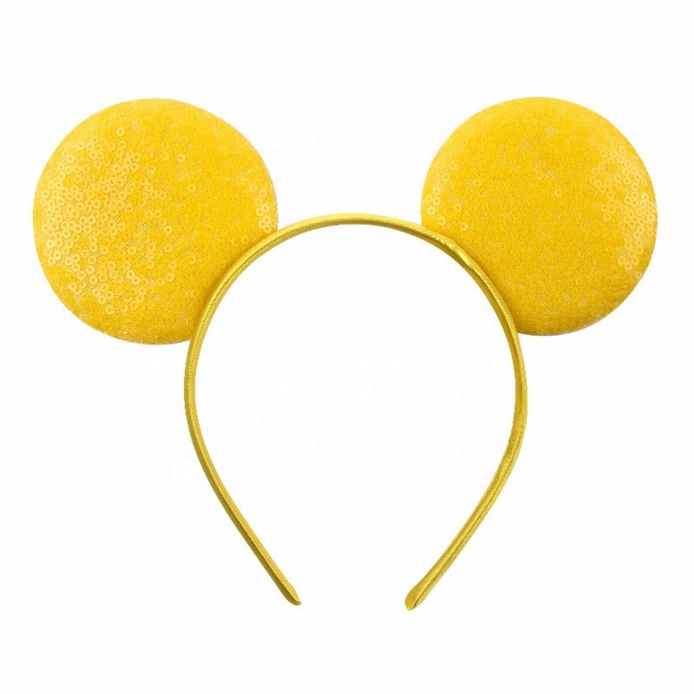 Custom Wholesale Fashion Hair Hoop Sequin Mouse Ears Baby Girls Hair Band For Travel Birthday Party