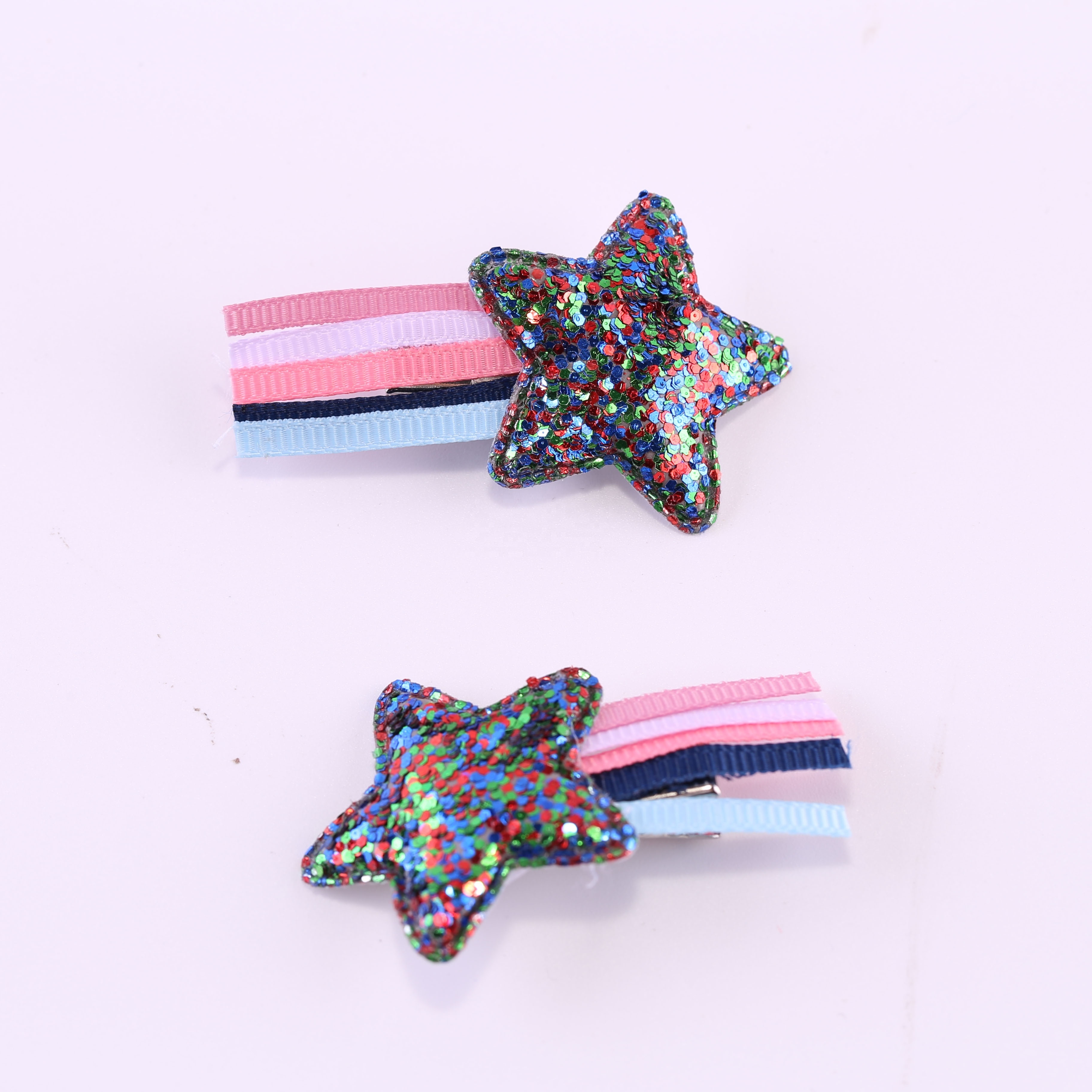 4pcs/set Children Cartoon Hair Pin Star Glitter Hairgrips For Little Girls Sequin Christmas Tree Star Cute Hair Clips