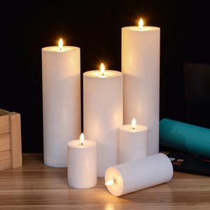 Warm White Light Simulation Paraffin Column LED Candle Plastic Party Supplies Battery Powered Led Easter Egg Candle White Color