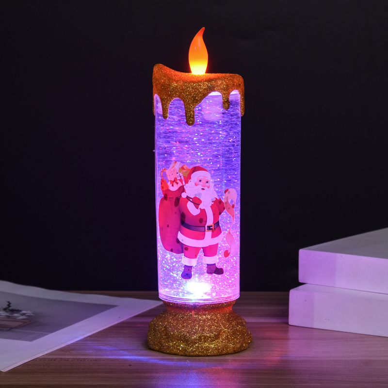 Santa Snowman Elk Electronic candle Light Dazzle Fantasy crystal candle decoration tabletop decoration