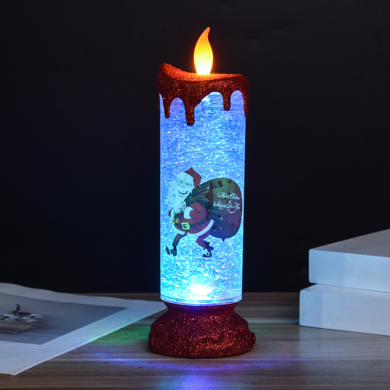 Santa Snowman Elk Electronic candle Light Dazzle Fantasy crystal candle decoration tabletop decoration