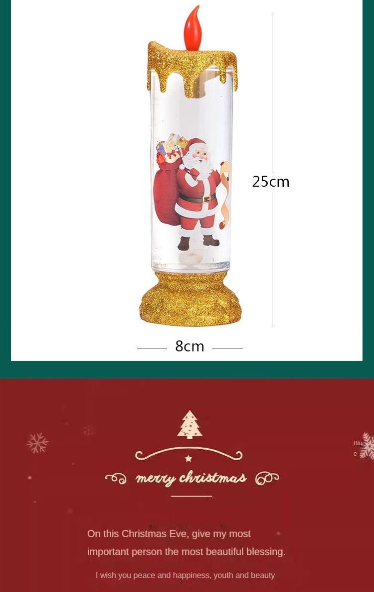 Santa Snowman Elk Electronic candle Light Dazzle Fantasy crystal candle decoration tabletop decoration