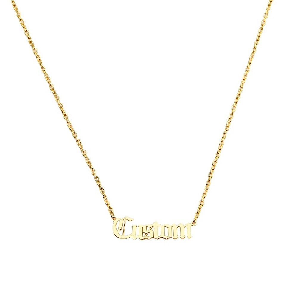 Jewelry Plated Personalized Name Horoscope Birth Pendant Necklace Gold Stainless Steel for Women 18K Trendy Letter Necklace