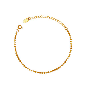 Fashion simple 18k Gilded Stainless Steel non-glossy bracelet Jewelry party gift Bead chain girl bracelet