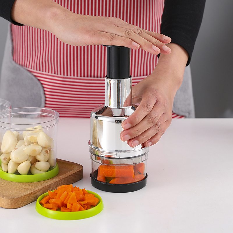 Easy to Clean Manual Hand Chopper Dicer Slap Press Chopper Mincer for Vegetables Onions Garlic Nuts Salads