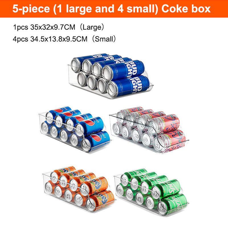 Multi-size Combination Soda Can Organizers Clear Plastic Water Bottle Storage Organizer Bin Pop Soda Can and Drink Holder