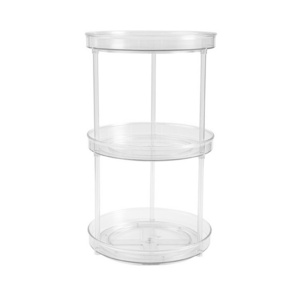 3 Tier Comprehensive Transparent Rotating Spice Rack Organizer Lazy Kitchen Bathroom Cosmetic Organizer Turntable Cabinet