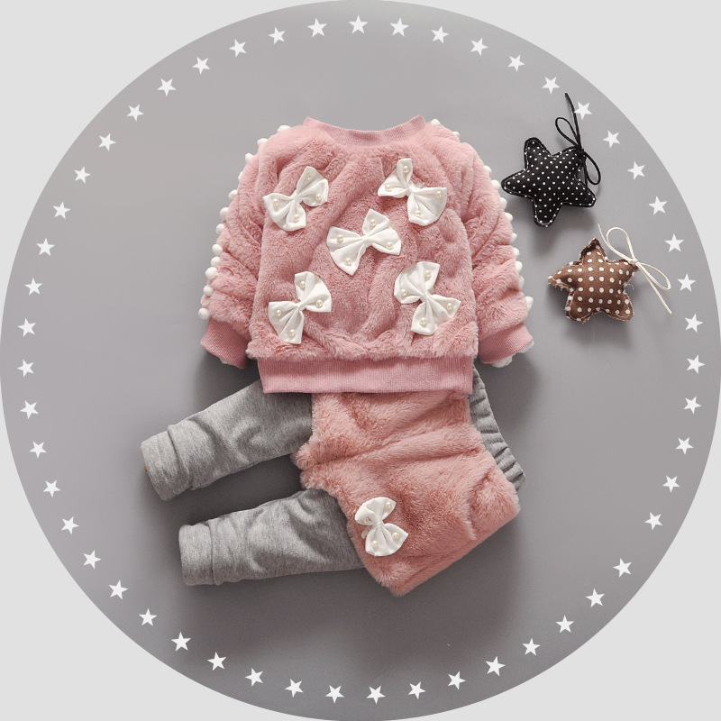 Newest Coat and Tutu Children Knitted Cotton Outfit For Baby Girl Winter Warm Outfit Set With Bow