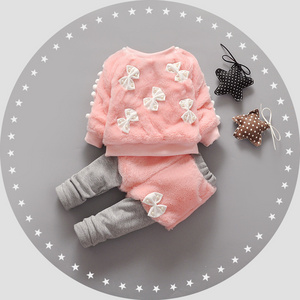 Newest Coat and Tutu Children Knitted Cotton Outfit For Baby Girl Winter Warm Outfit Set With Bow