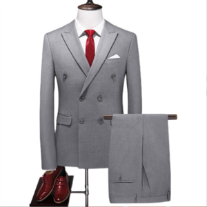 Men's Suits Double Breasted Two Pieces Top + Pants Men's Business Suit Jacket Pants Wedding Suits