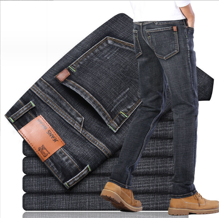 Custom loose fit vintage flare business casual jeans men stacked denim men's jeans pants blank denim baggy jeans for men