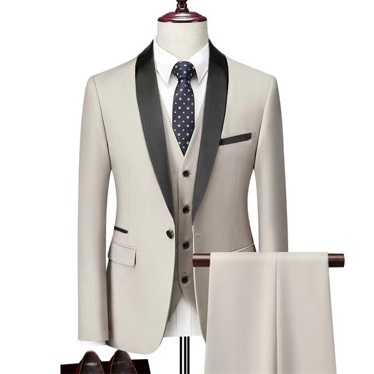 New Men's wedding Dress Suit Casual Business Work Suit 3 piece coat pant suits set for men