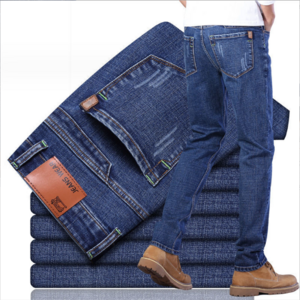 Custom loose fit vintage flare business casual jeans men stacked denim men's jeans pants blank denim baggy jeans for men