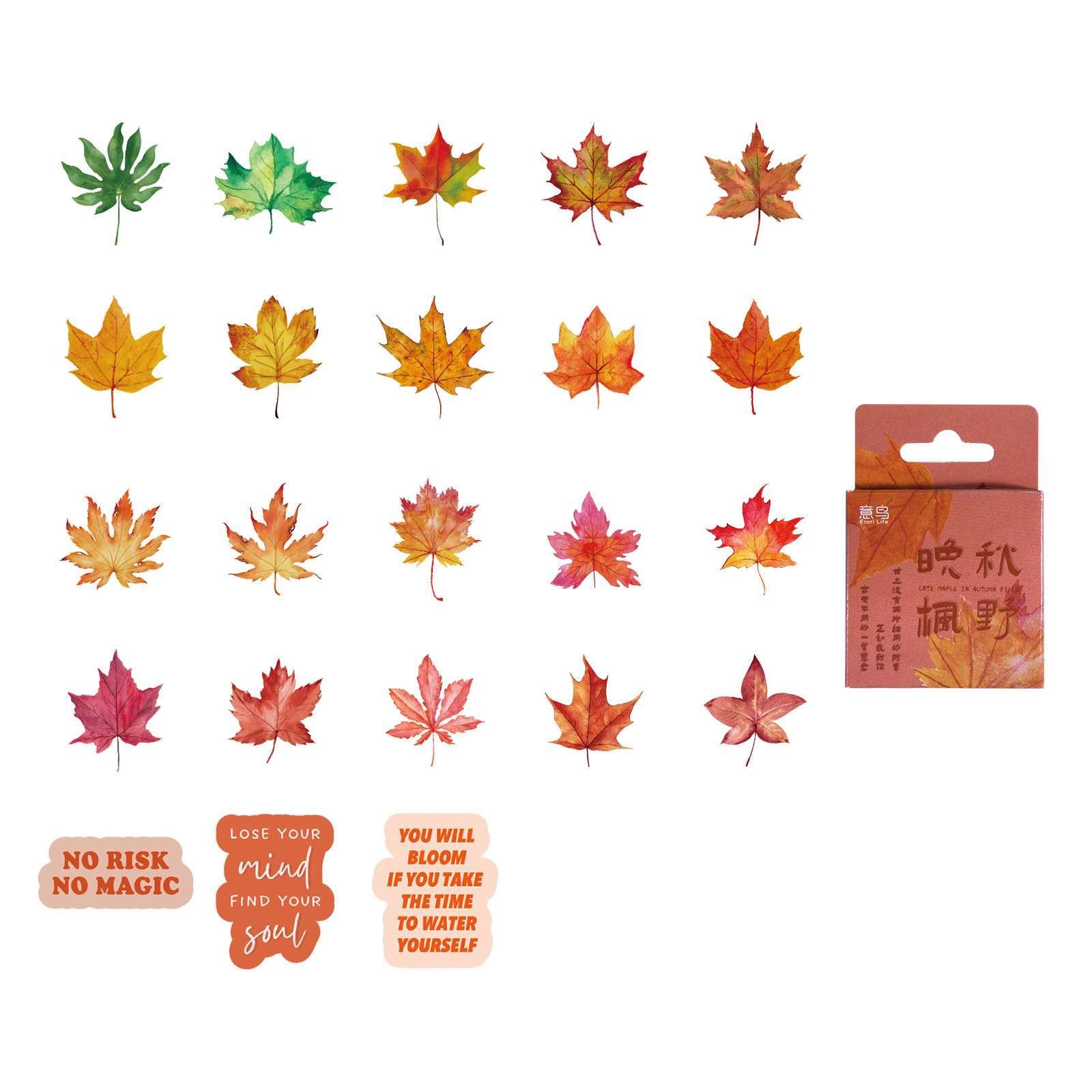 STICKERS PUNK 46 Pcs/box Fall Autumn leaves Stickers Maple Leaves Stickers for Kids Cards Scrapbook Gift ThanksgivingTheme 05068