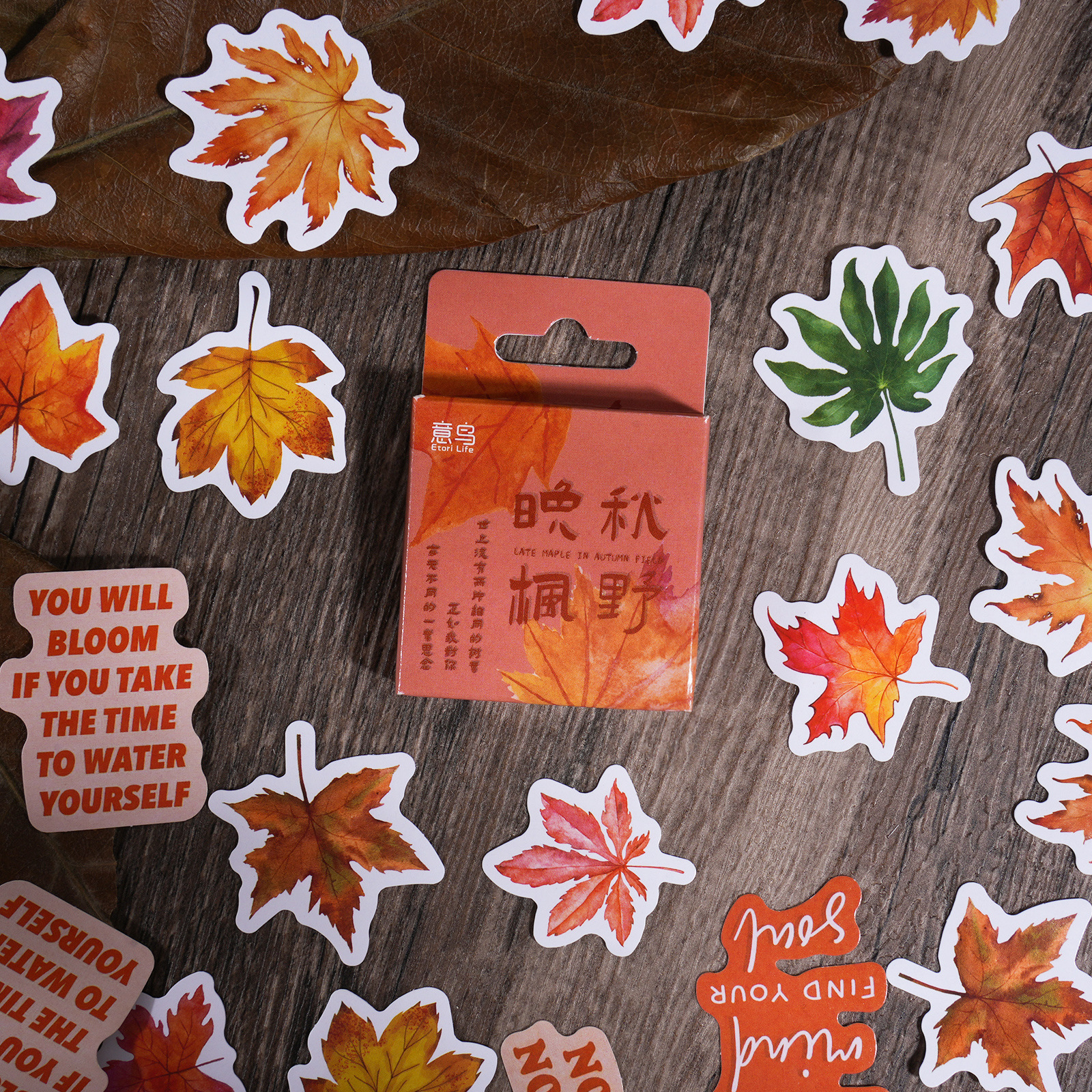 STICKERS PUNK 46 Pcs/box Fall Autumn leaves Stickers Maple Leaves Stickers for Kids Cards Scrapbook Gift ThanksgivingTheme 05068