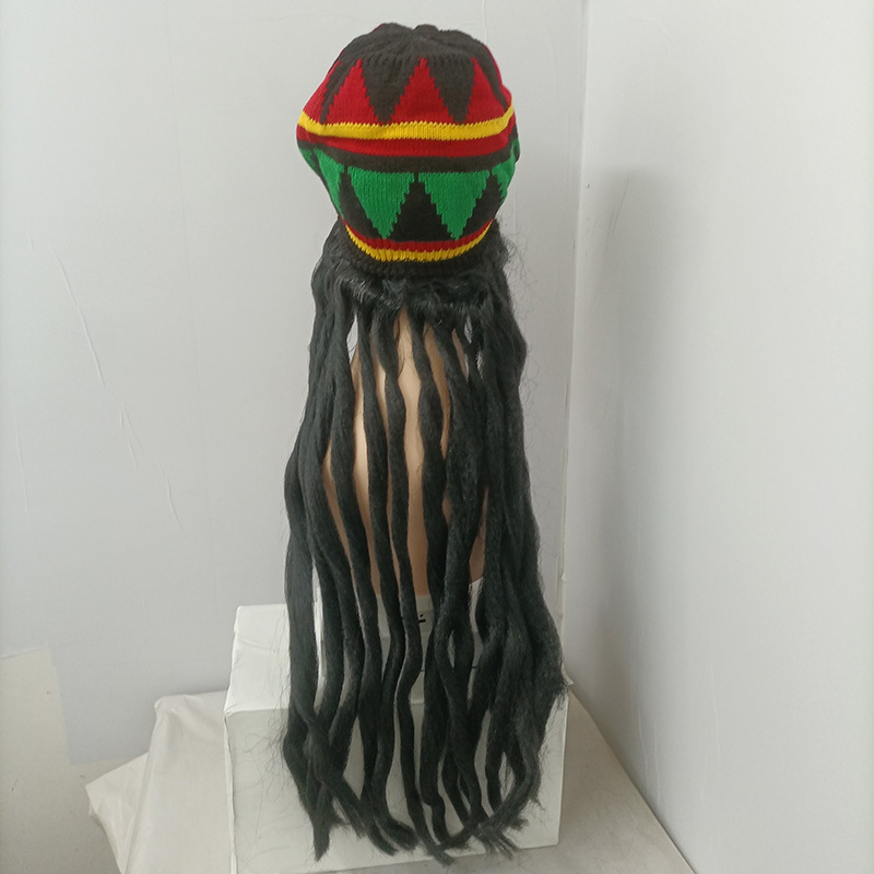 Wholesale 36inch Jamaican Rasta Dreadlock Men Wig Braided Rasta Cosplay Party Hat Wigs For Men Party carnival false braid hats