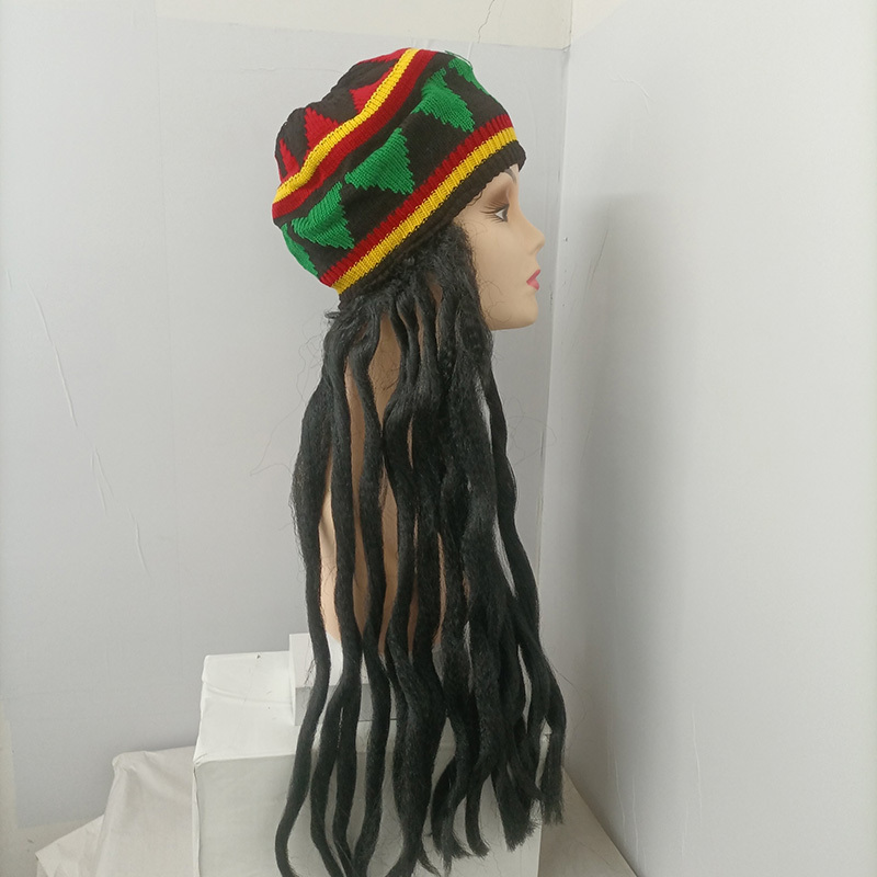 Wholesale 36inch Jamaican Rasta Dreadlock Men Wig Braided Rasta Cosplay Party Hat Wigs For Men Party carnival false braid hats