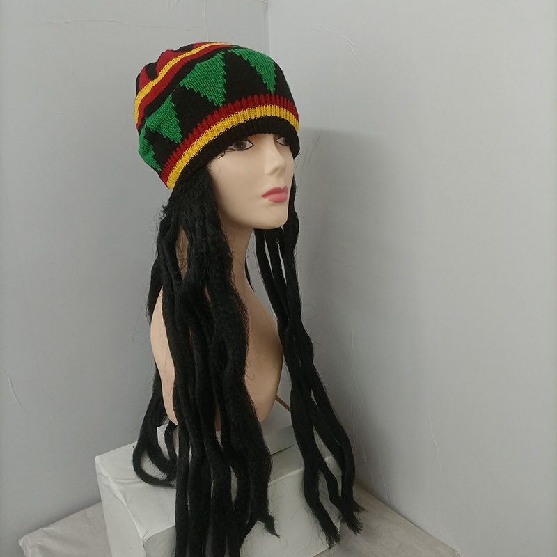 Wholesale 36inch Jamaican Rasta Dreadlock Men Wig Braided Rasta Cosplay Party Hat Wigs For Men Party carnival false braid hats