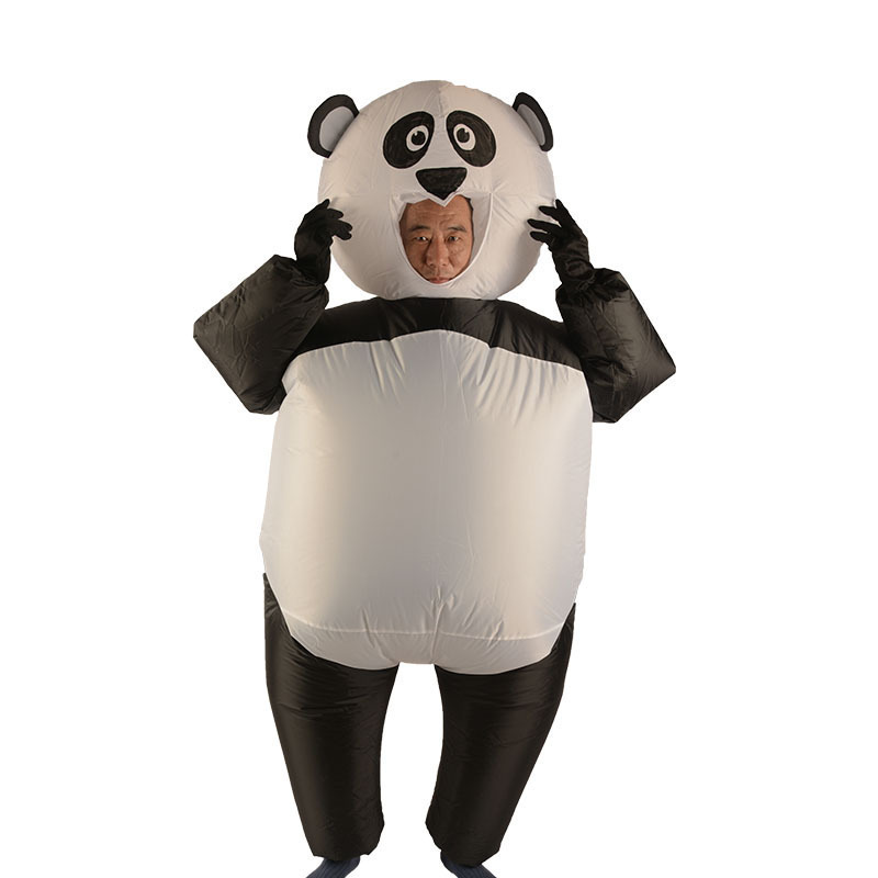 Christmas Party Decoration Giant Cartoon Panda Animal Walking Mascot Adult Inflatable Costume