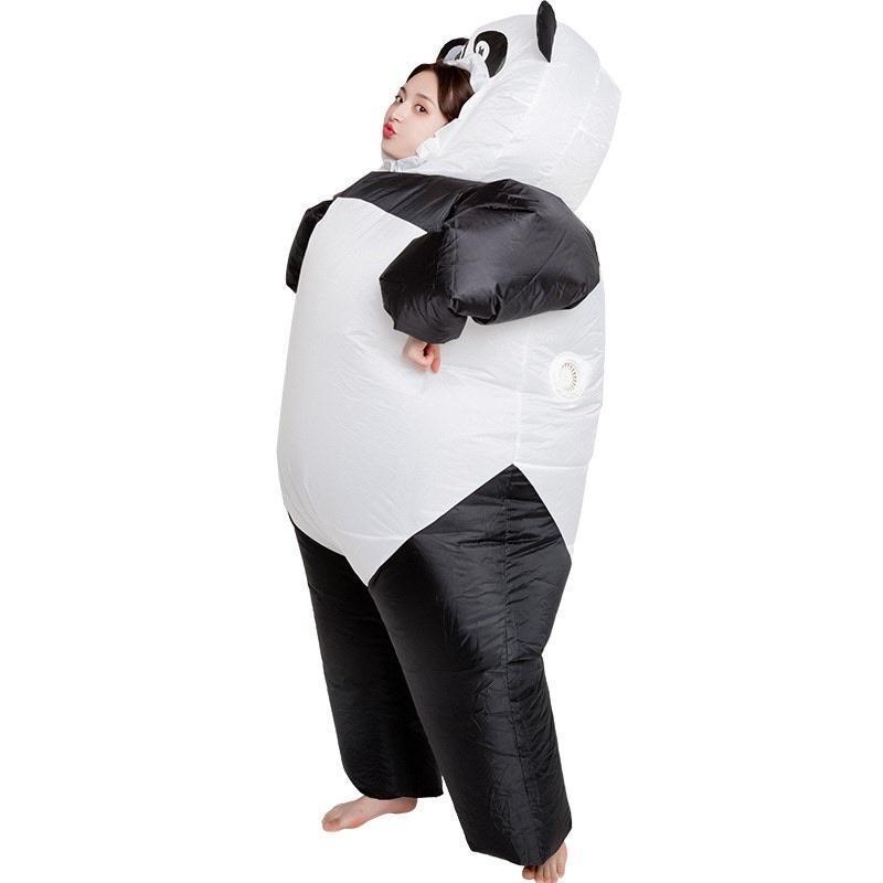 Christmas Party Decoration Giant Cartoon Panda Animal Walking Mascot Adult Inflatable Costume