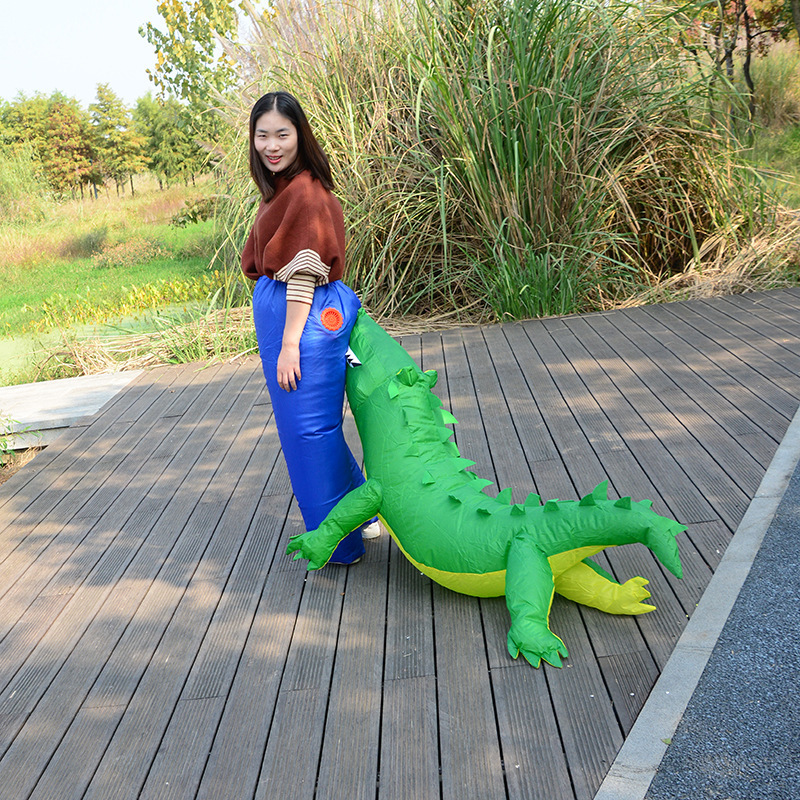 Halloween cartoon animal butt biting doll inflatable costume green inflatable costume