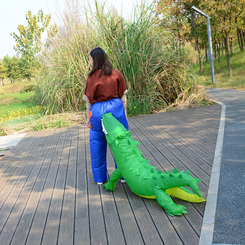 Halloween cartoon animal butt biting doll inflatable costume green inflatable costume