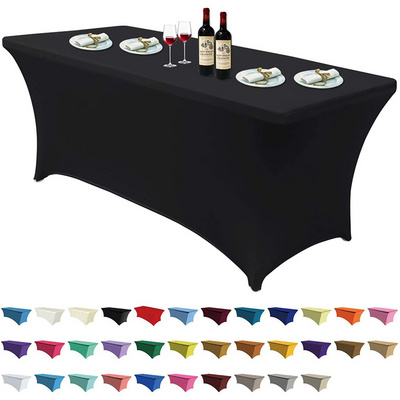 Fitted 30+ Colors party table decoration Polyester Tablecloth Stretch elastic Spandex wedding table cloth Table Cover