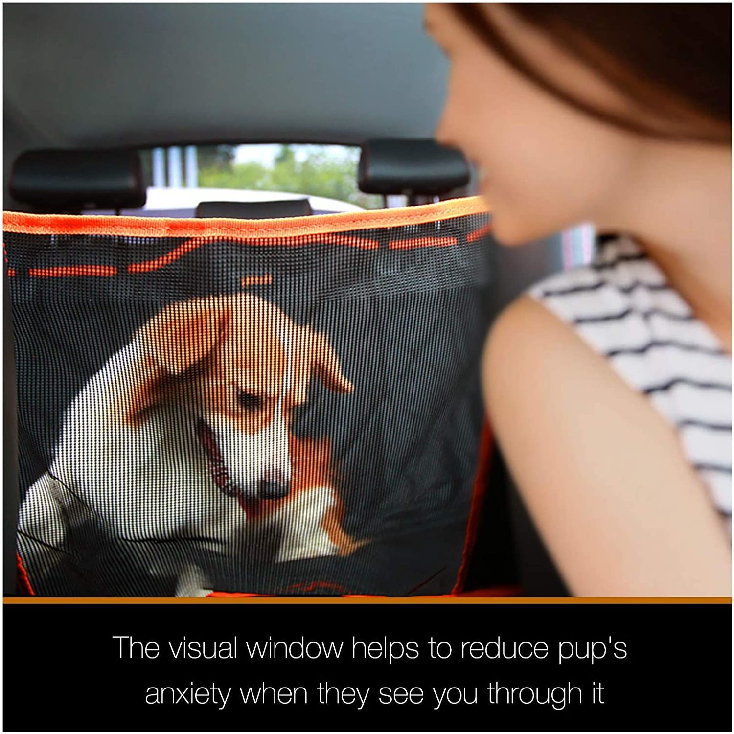 Dog Car Seat Covers for Back Seat of Cars  Waterproof pet  Car Hammock with Mesh Window  for dogs