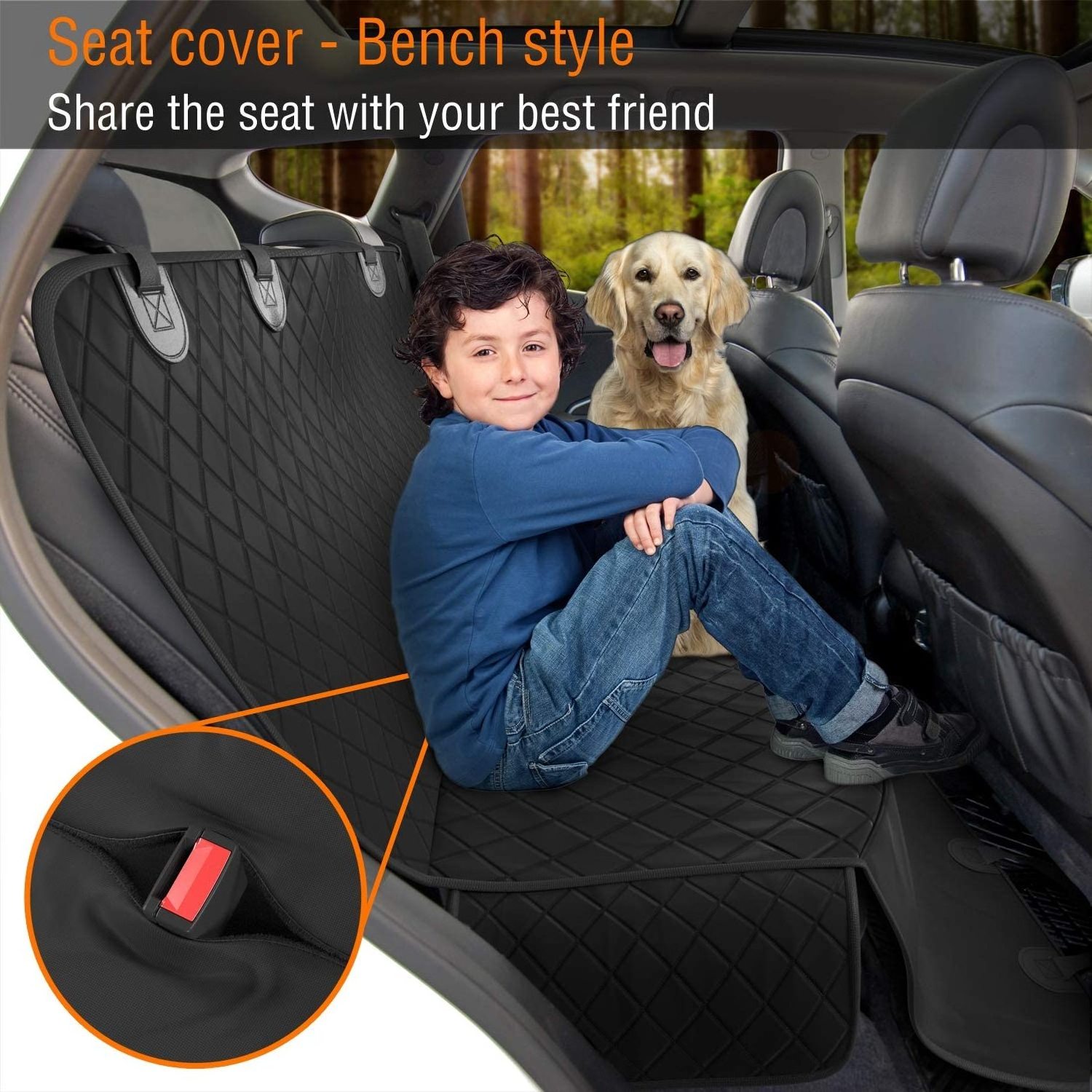 Hot Selling 100% Waterproof Black Universal car dog seat cover dog car seat cover  for dogs and cats