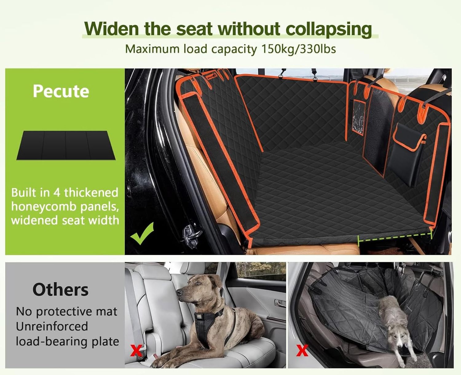 Amazon Hot Selling Waterproof Pet Car Cover Dogs Rear Seats Protector Large Comfortable Hammock for Outside Travel