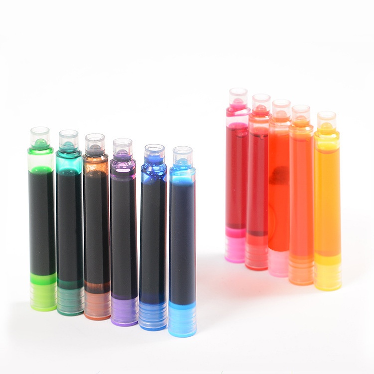 New Arrival Multicolor Ink for Fountain Pen High Quality Customized Ink Cartridges 2.6mm 3.4mm Nice Sacs Ink