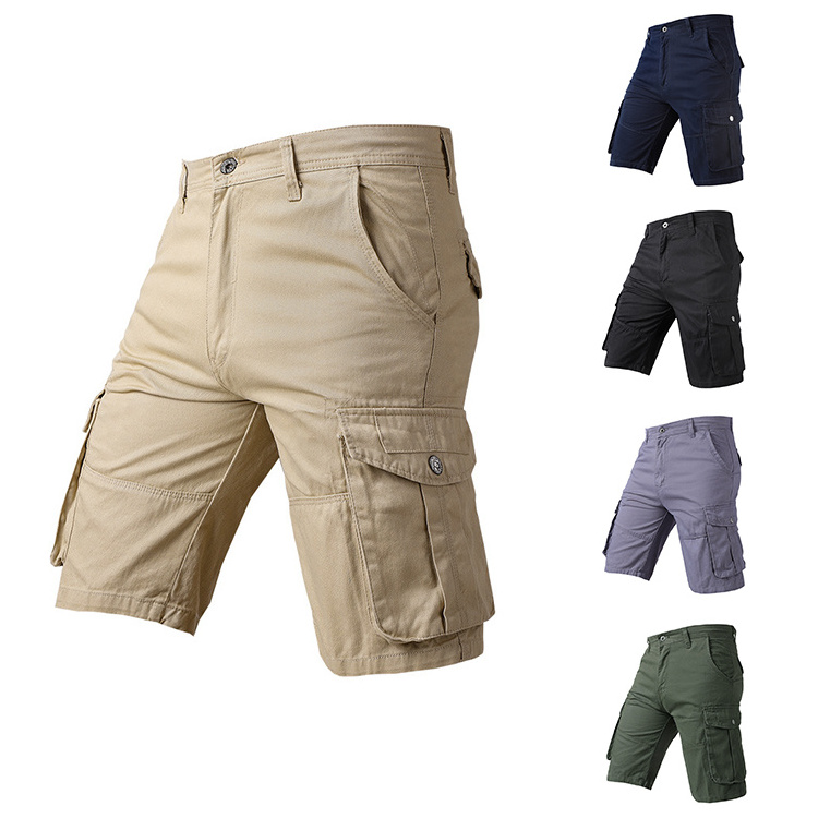 Hot Selling 100% Cotton Summer Multi Pockets Short Pants Casual 6 Pocket Cargo Shorts For Men