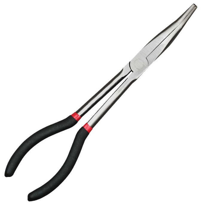 Factory direct sales of high-carbon steel  anti-slip 280mm longer hand long nose pliers of 11-inch middle bend