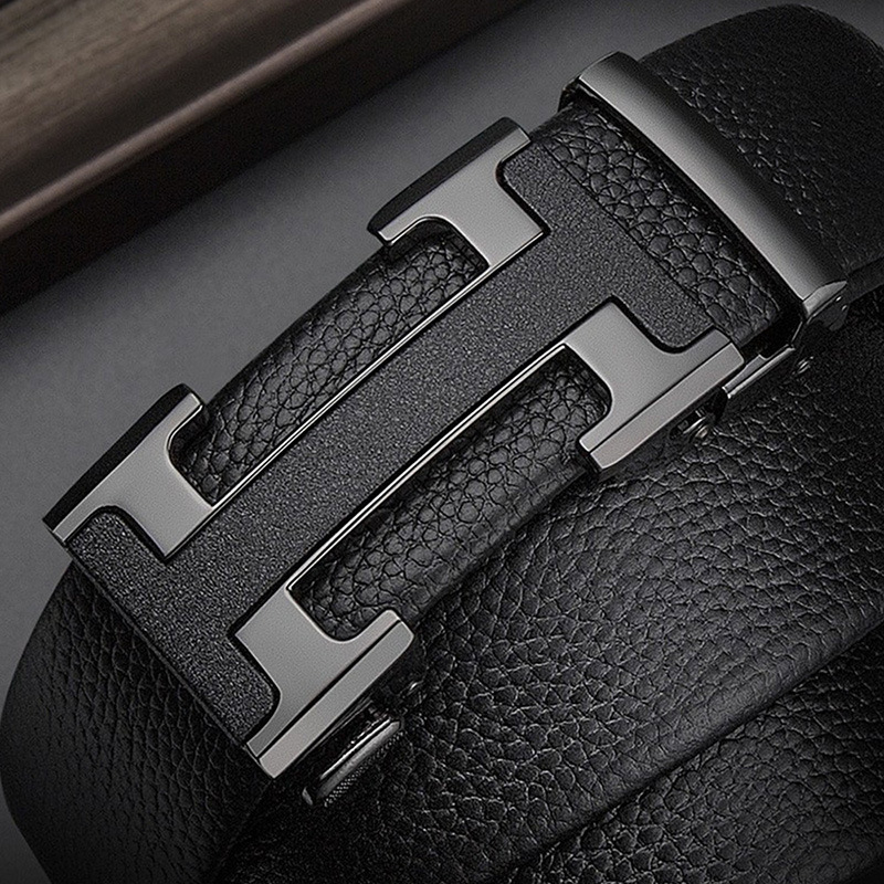 New men's real cow leather belt automatic buckle belt fashionable and beautiful trend strong and durable for men