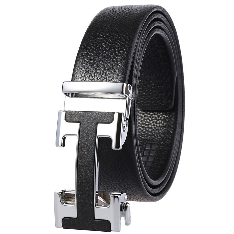 New men's real cow leather belt automatic buckle belt fashionable and beautiful trend strong and durable for men