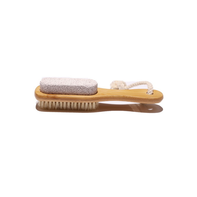 Bristle pumice stone brush rubbing foot boardbamboogrinding foot stone bristle small brush log care foot  massage brush