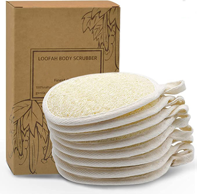 Natural Loofah Sponge Exfoliating Body Scrubber Dishwashing Loofah for Kitchen Dish Cleaning