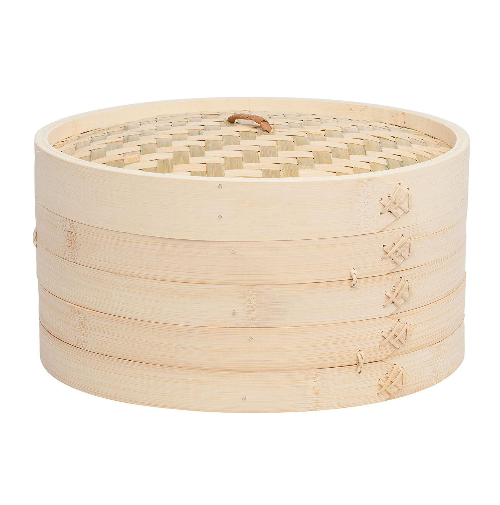 Wooden Basket With Handle Ring Adapter Reusable Silicone Liner Kit Bamboo Steamer