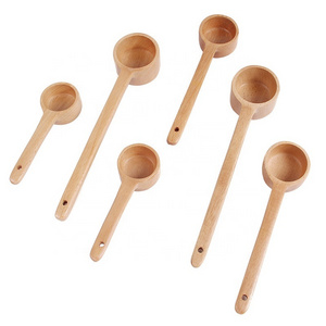 Wholesale Eco friendly beech tea powder bean spoon customized wooden coffee spoon