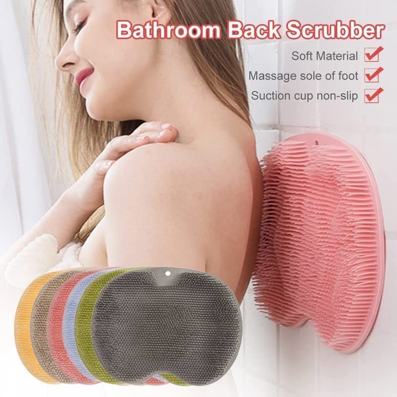 Silicone Bath Massage Pad Shower Foot Back Scrubber Silicone Bath Massage Cushion Brush with Suction Cups