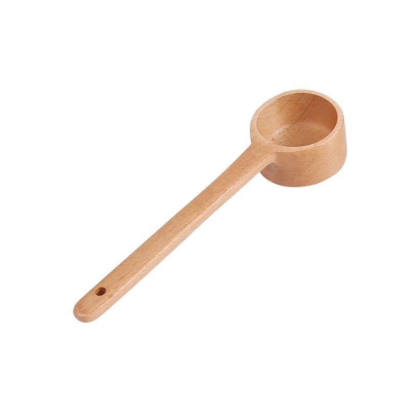 Wholesale Eco friendly beech tea powder bean spoon customized wooden coffee spoon