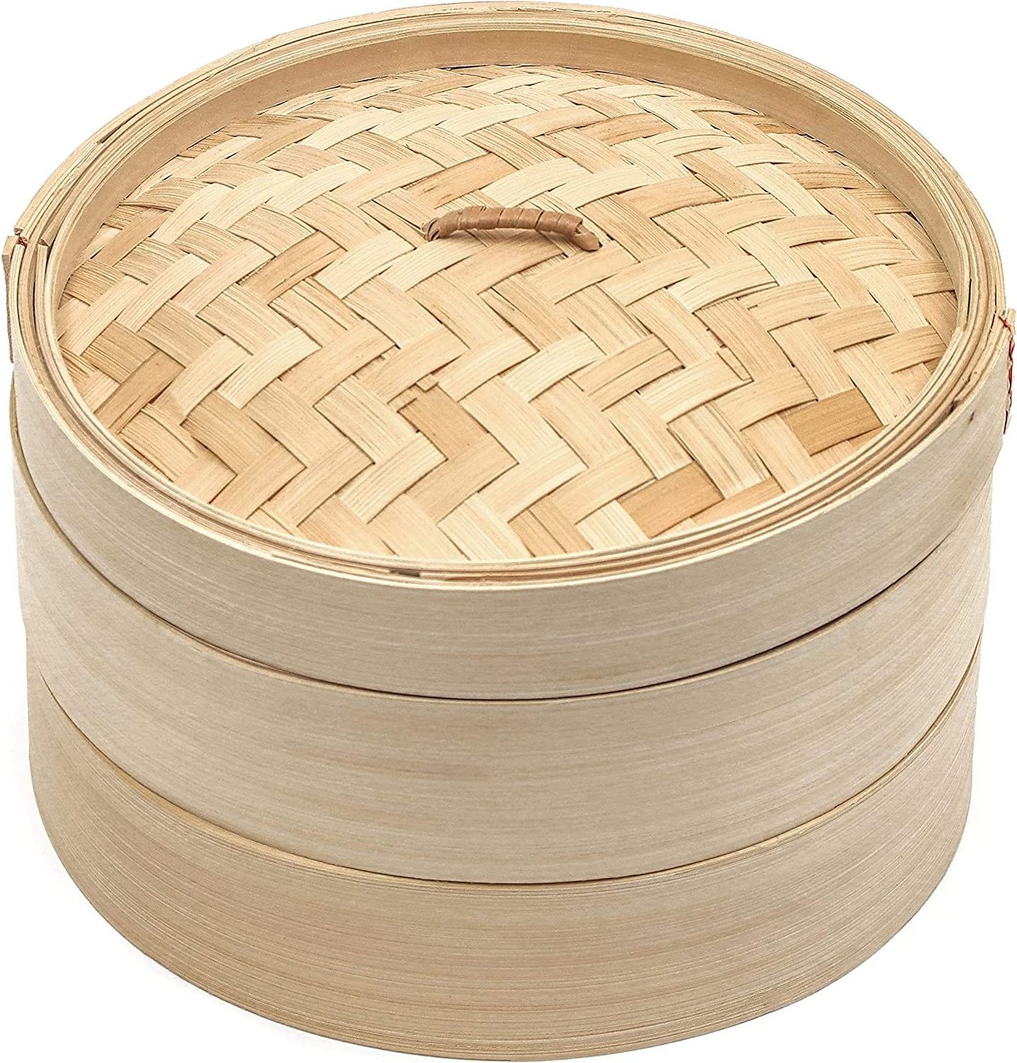 bamboo steamer basket with stainless steel ring