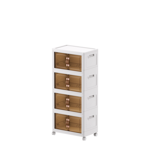 Plastic Storage Bins Folding Storage Box Stackable Storage Bins with Wheels White Dorm Room Essentials Double Door File Cabinet