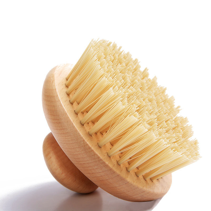 Customized Beech Dry Body Brushes Natural Sisal Bristles Bath Brush Wooded Body Scrubber Wet and Dry Brushing for Skin Care