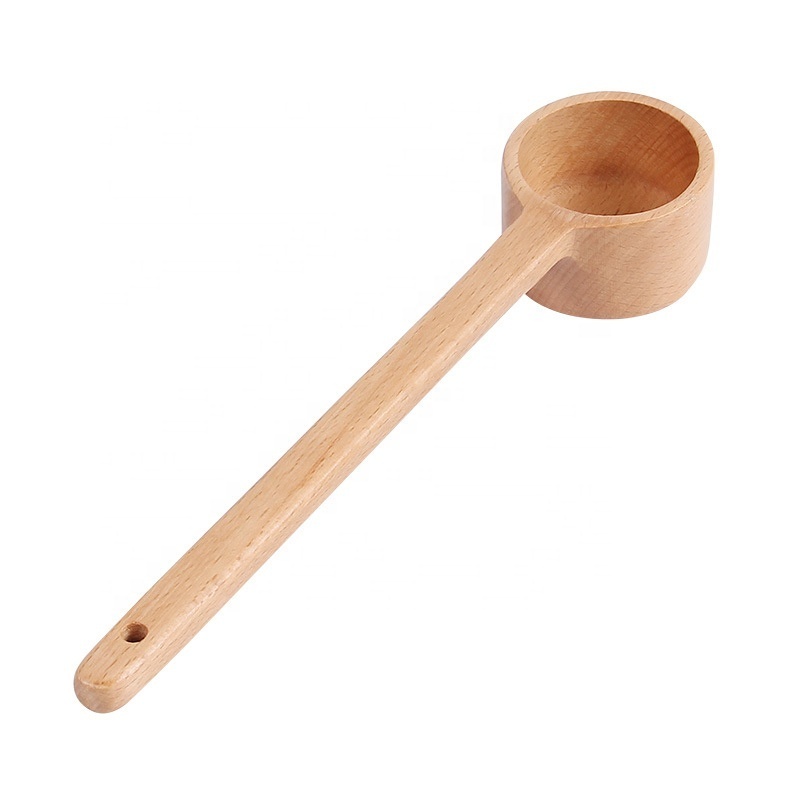 Wholesale Eco friendly beech tea powder bean spoon customized wooden coffee spoon