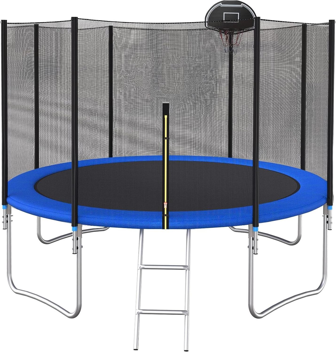 12FT Trampoline with Safety Enclosure Net for Kids and Adults Outdoor Fitness PVC Spring Cover Padding Exercise Trampoline